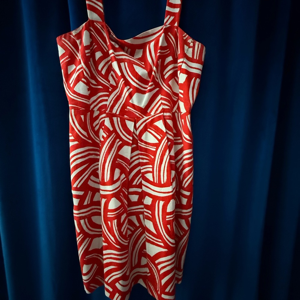 Banana Republic Deep Orange and Cream Sundress Sleeveless Mini